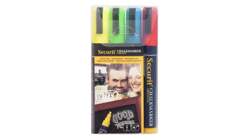 Securit Kreidemarker mittel 4er-Set farbig sortiert sortiert