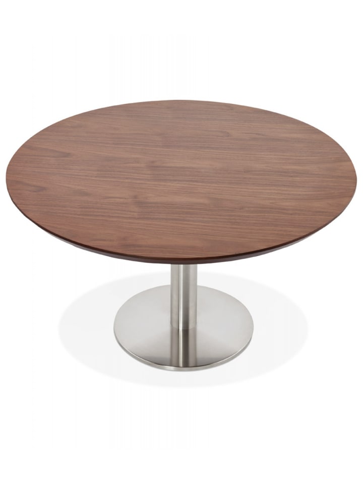 KADIMA DESIGN Salon Couchtisch Rund Walnuss Holz Metall | Modern Klassisch in Braun günstig kaufen onesize