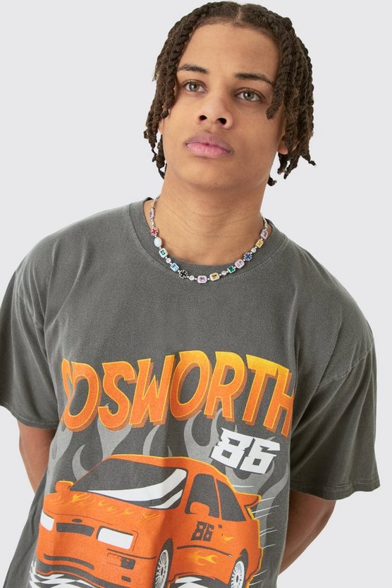 Lockeres kastiges T-Shirt mit lizenziertem Cosworth 86 Print