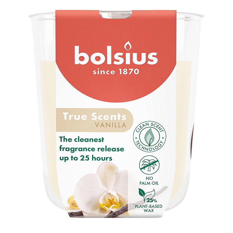 Bolsius Duftlys i glass 8x7,3 cm vanilla