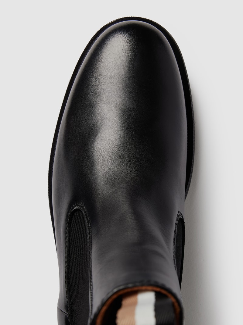 Chelsea Boots mit Label-Details Modell 'Jacob' in schwarz