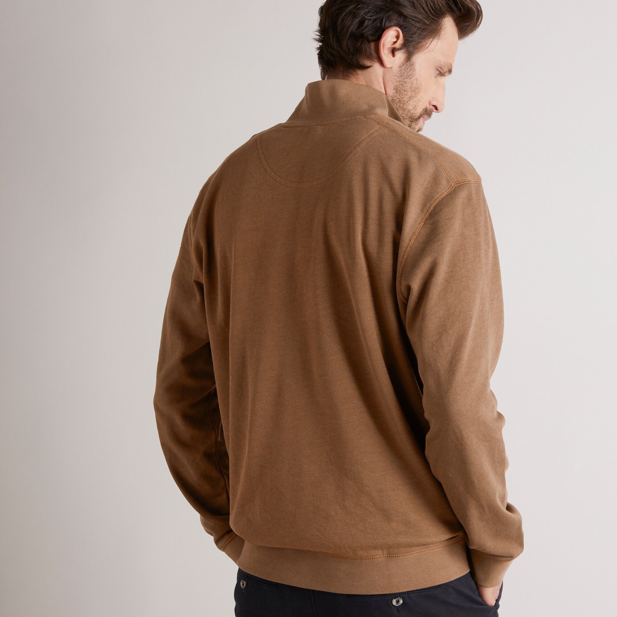 Sweat molleton col camionneur zippé