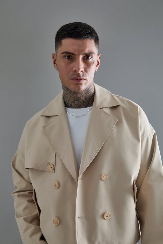 Tall zweireihiger Trenchcoat