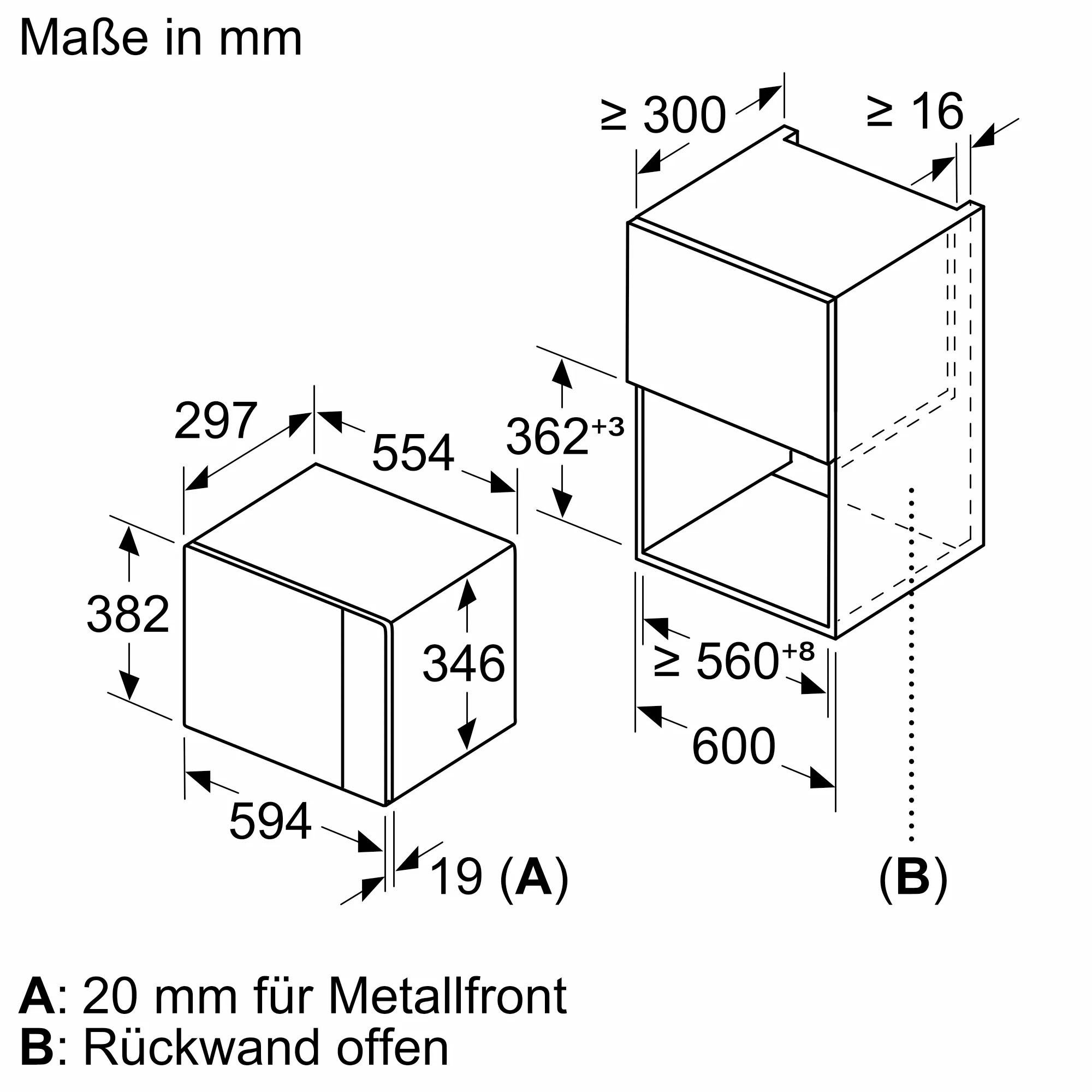 Constructa Einbau-Mikrowelle CC4P91262, Mikrowelle, 20 l