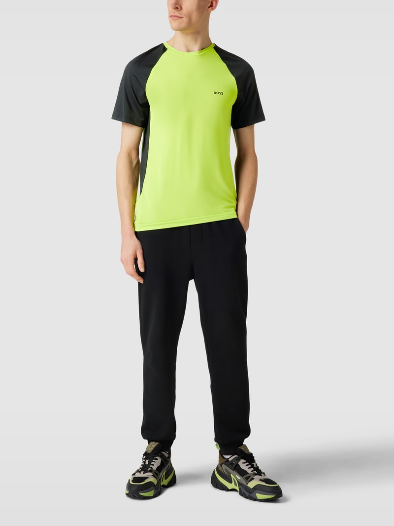 T-Shirt mit Mesh-Details Modell 'Active' in neon grün