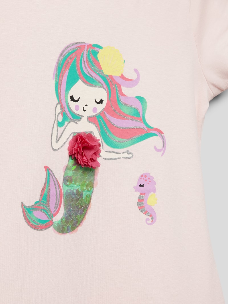 Minikleid mit Motiv-Print in hellrosa