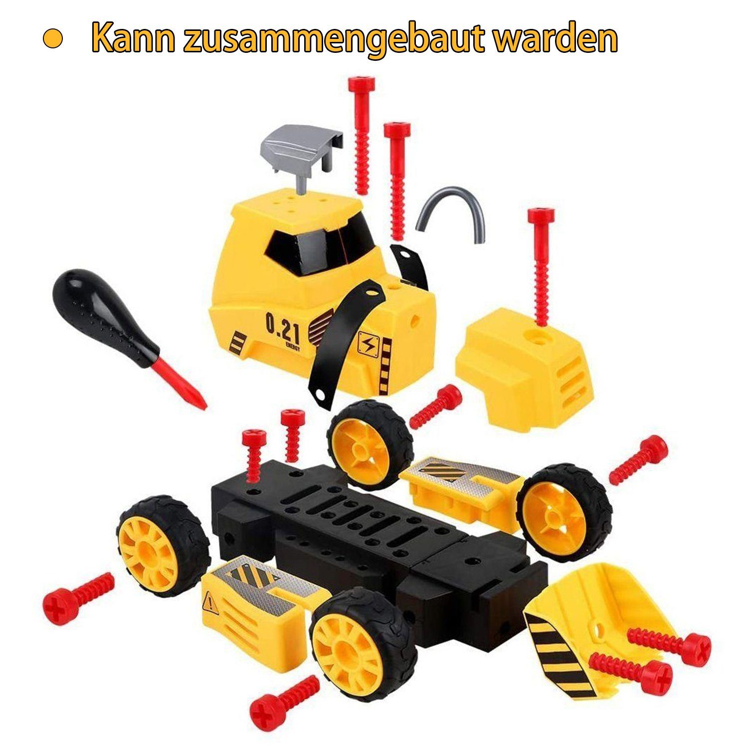 LBLA Spielzeug-Transporter Spielzeug-LKW-Transporter, (7-in-1 Baumaschine-Baufahrzeugset, frei DIY in verschiedenen Formen)