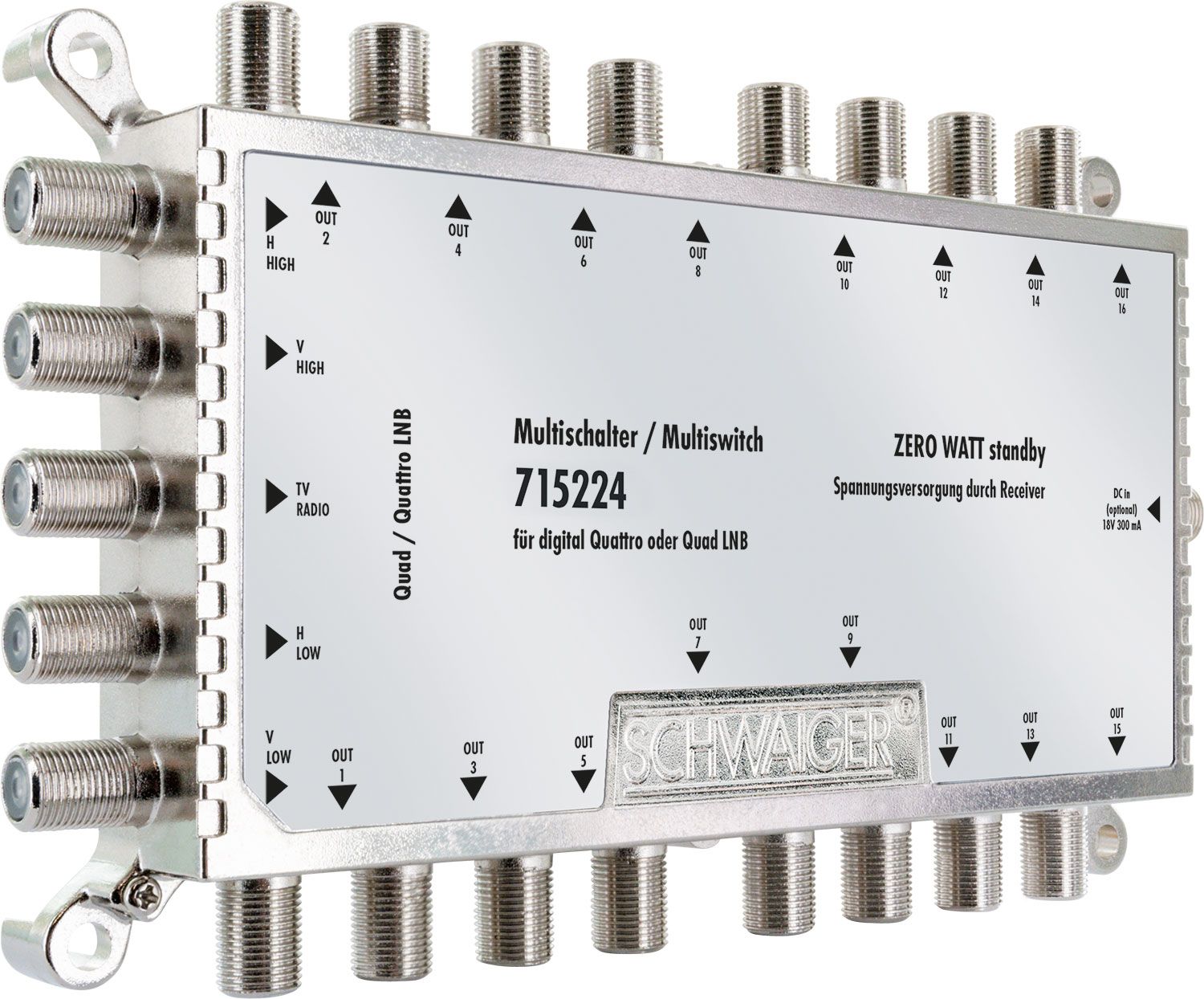 Schwaiger 715224 16 Eingänge steckernetzgerät Sat-Multischalter