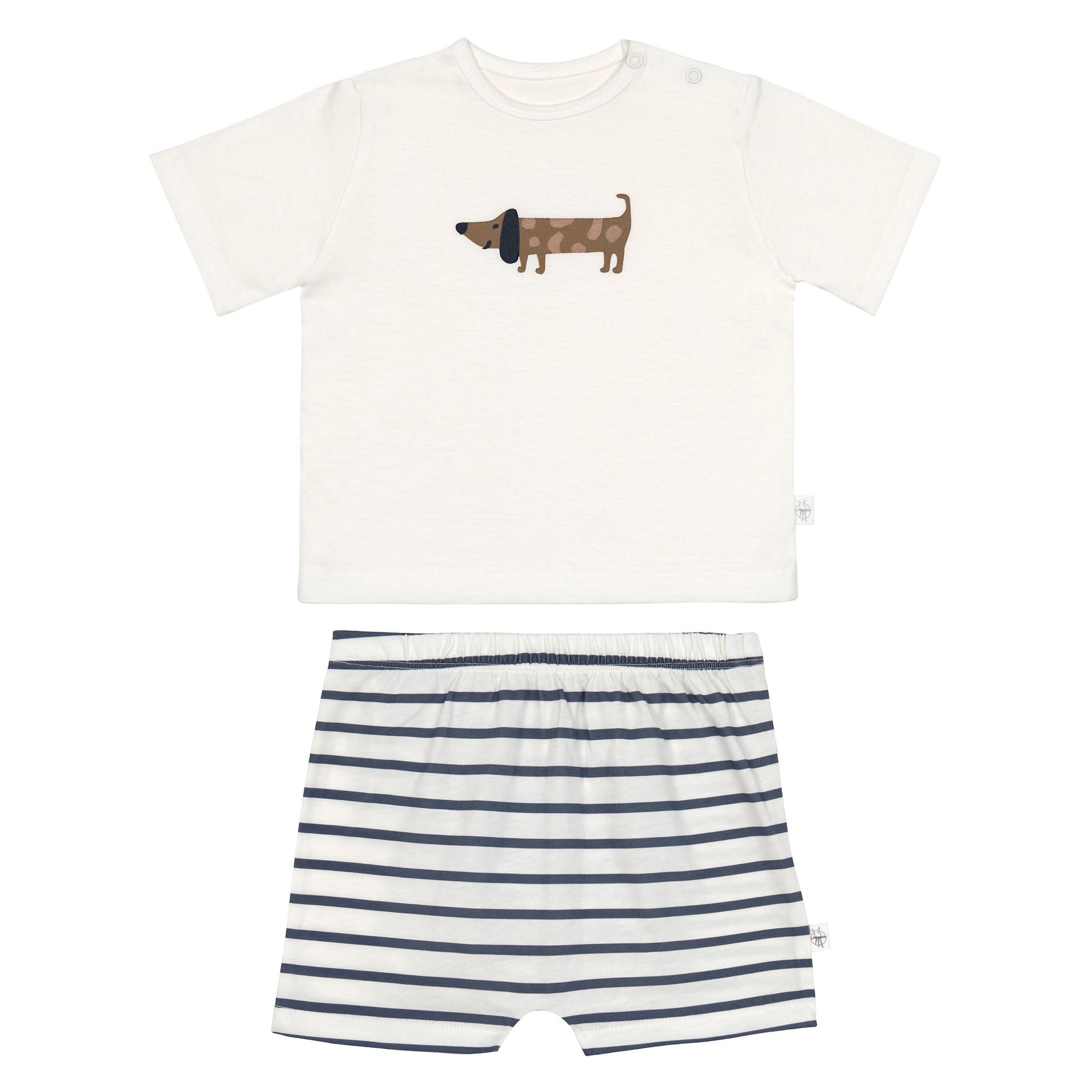Kinder Pyjama Kurz - Bio Baumwolle, Hund Blau