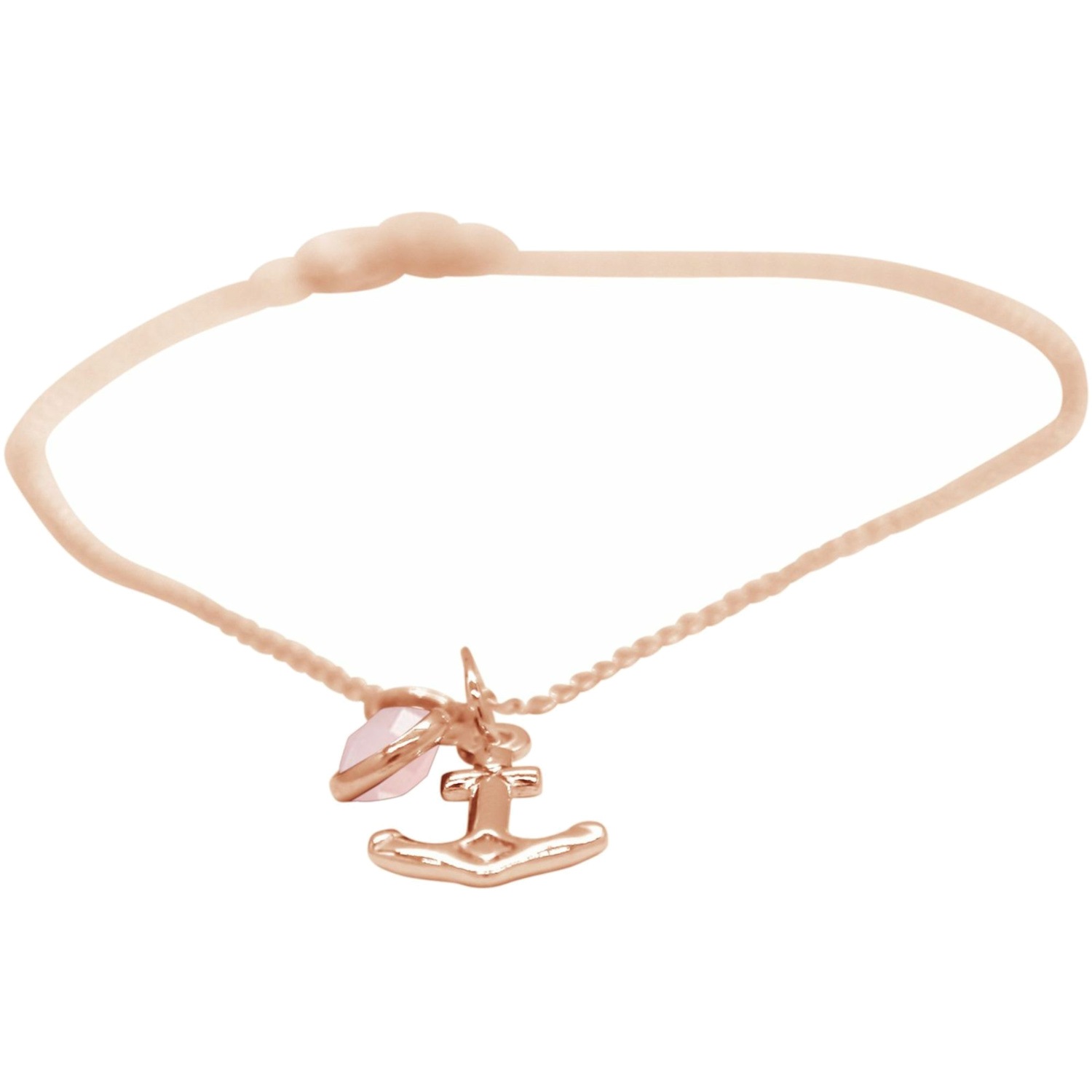 Armband 'Anker - Rosenquarz'