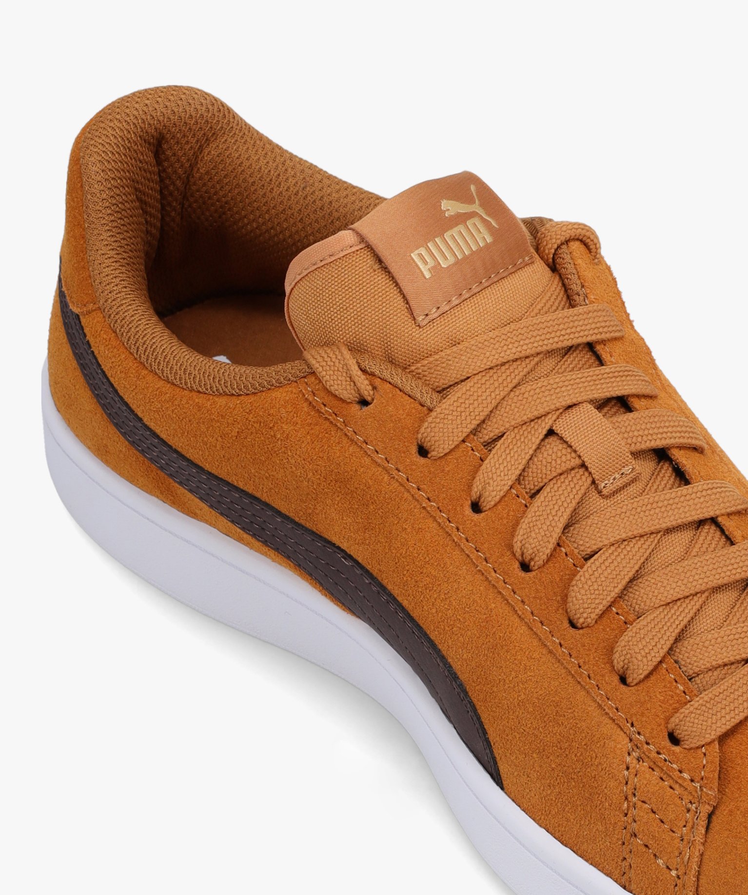 Baskets homme dessus cuir bicolore – Puma Smash camel | GEMO
