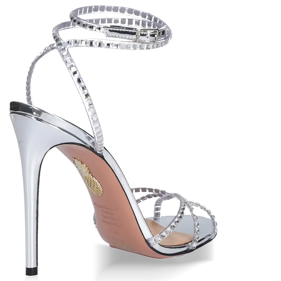 Aquazzura - Sandalen MIDNIGHT 15 Strass - silber