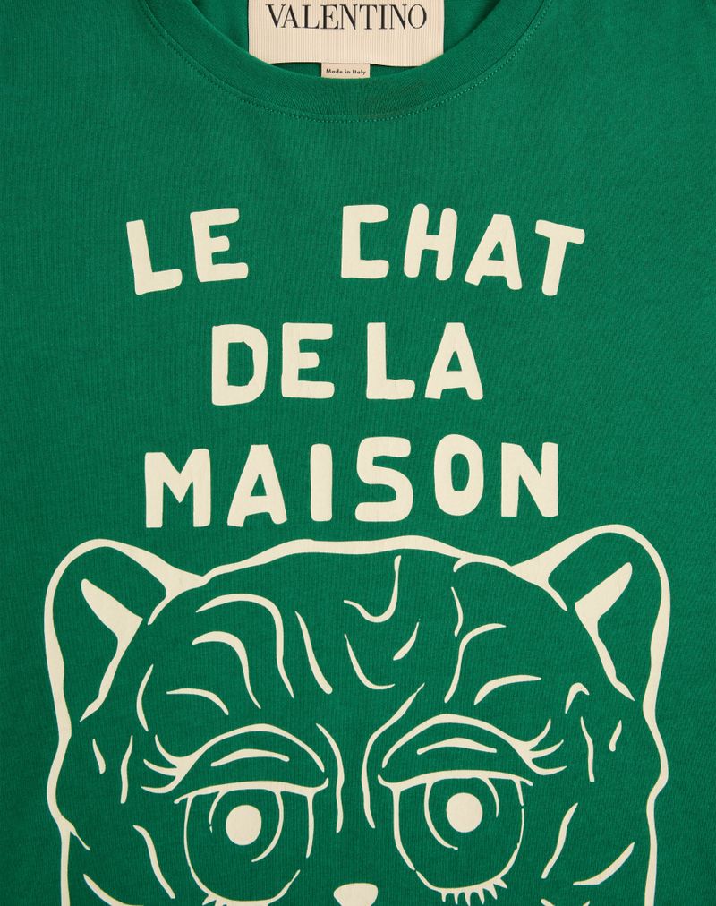 T-shirt en coton à imprimé Le Chat De La Maison