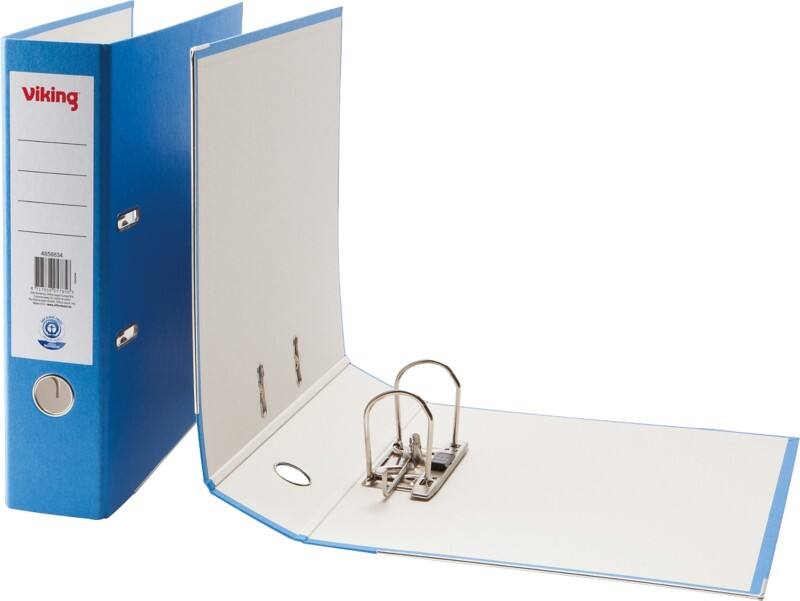 Viking Ordner DIN A4 75 mm Blau 2 Ringe Pappkarton Matt Hochformat