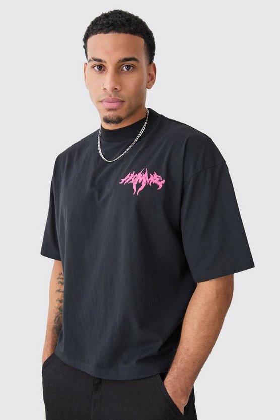 Kastiges Oversize T-Shirt mit Homme Print