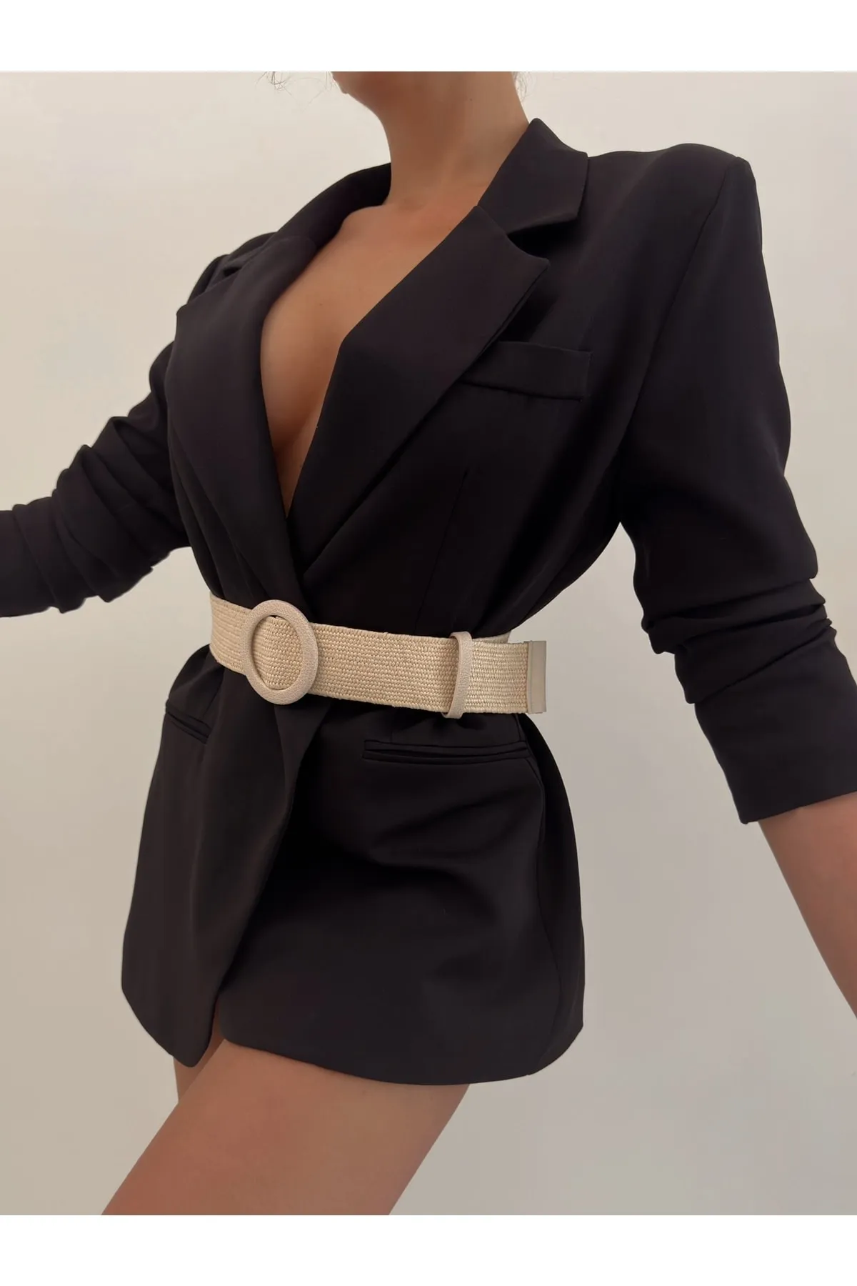 Fiori  Elastischer Mesh-Damengürtel mit vergoldeter Schnalle, Jackengürtel, Kleidergürtel, Hemdgürtel