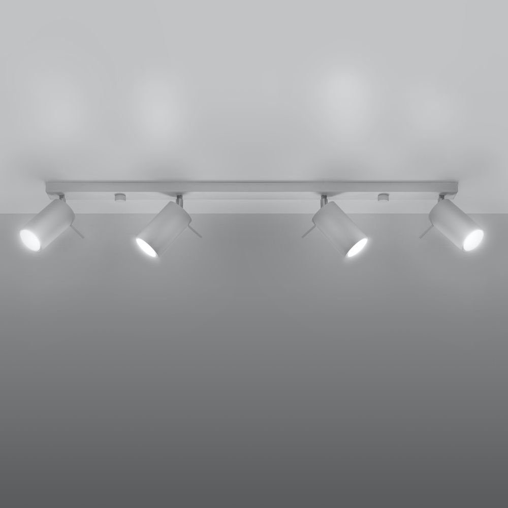 famlights Deckenspot, Deckenspot Angelina aus Stahl in Weiß GU10 max 4 x 40 W 810 mm, keine Angabe, Leuchtmittel enthalten: Nein, warmweiss, Deckenstrahler, Deckenspot, Aufbaustrahler