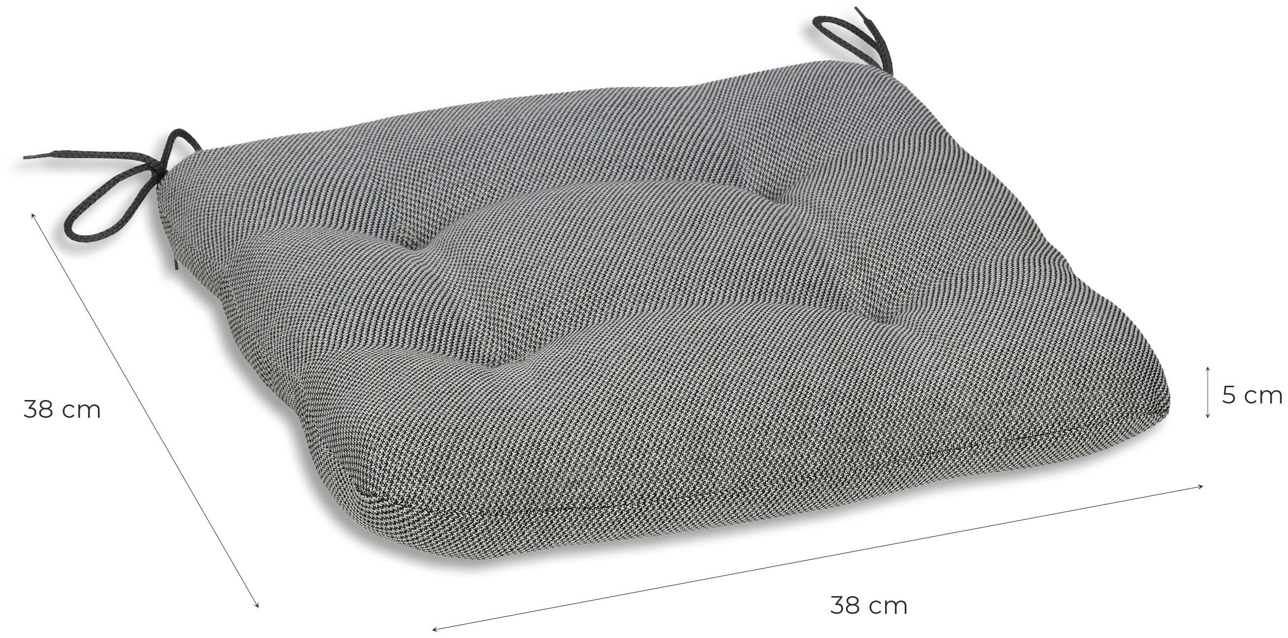 GO-DE Sitzkissen Carina, 2er Set, 38x38x38 cm, wasserabweisend