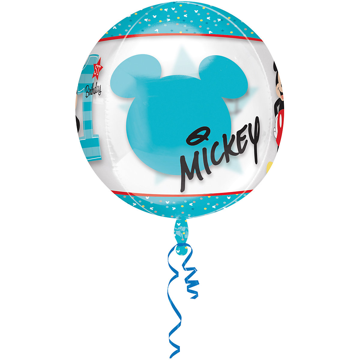 Folienballon Orbz Micky Mouse - 1st Birthday