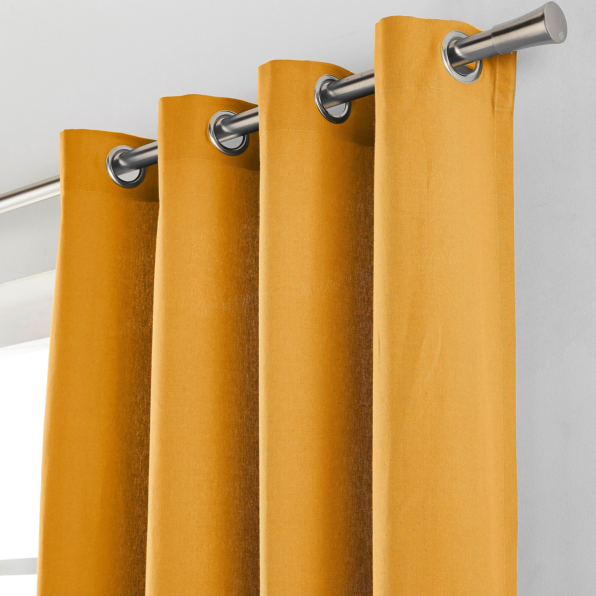 Rideau oeillets bachette tamisant uni