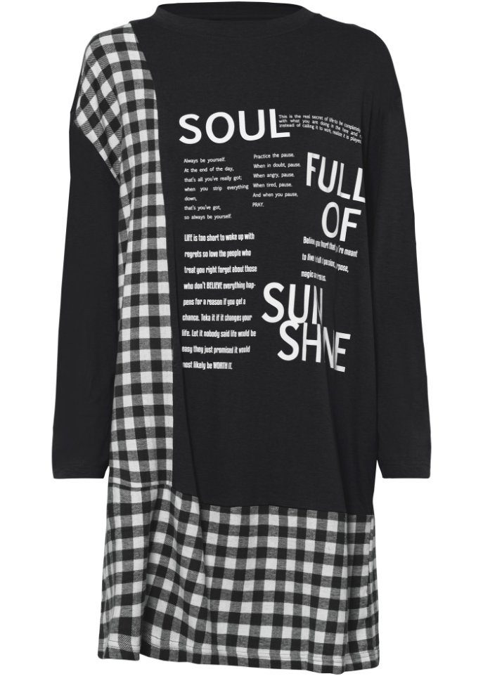 Shirtkleid mit Webeinsatz