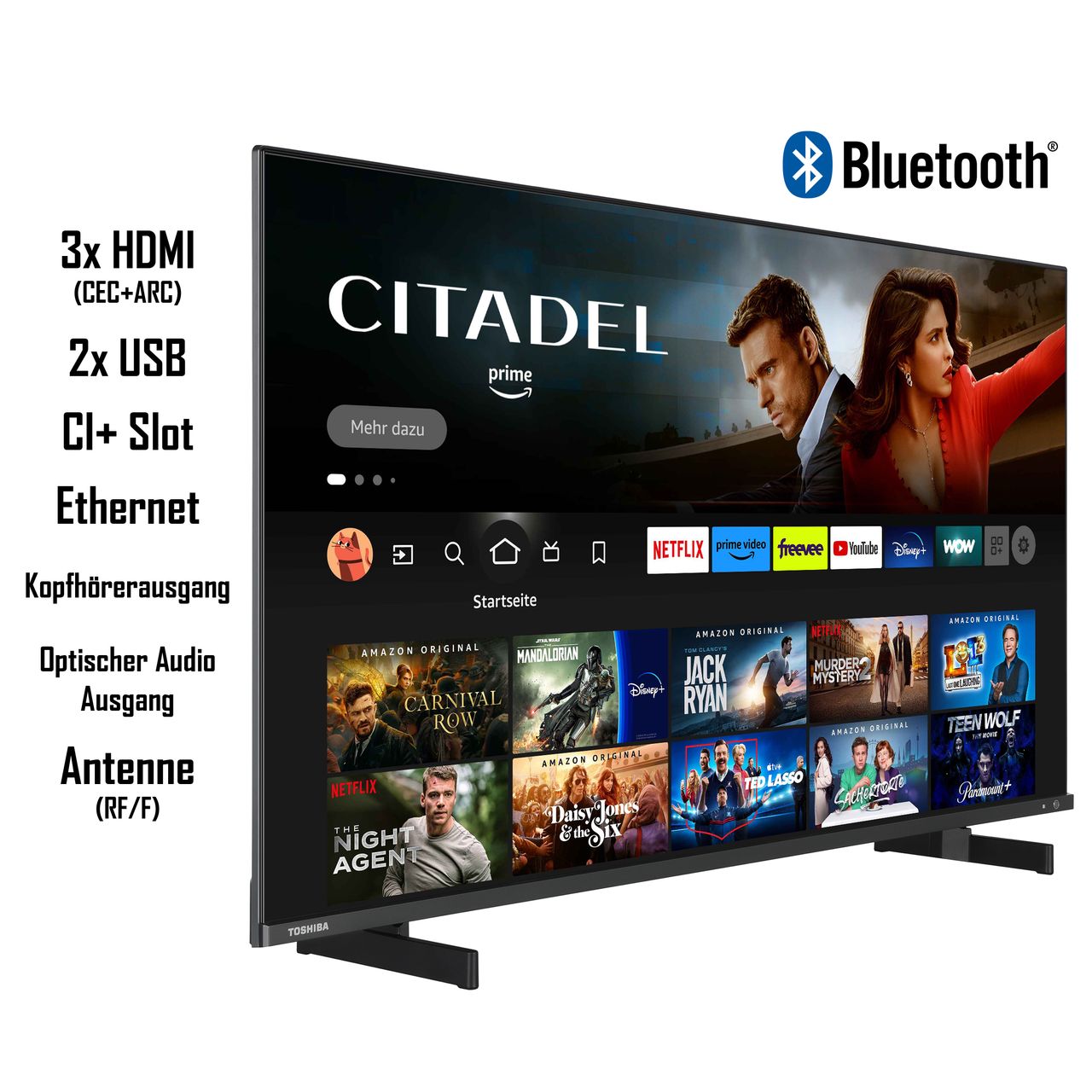 Toshiba 50QF5D63DA 50 Zoll QLED Fernseher / Fire TV (4K UHD, HDR Dolby Vision, Alexa Built-In, Dolby Atmos)