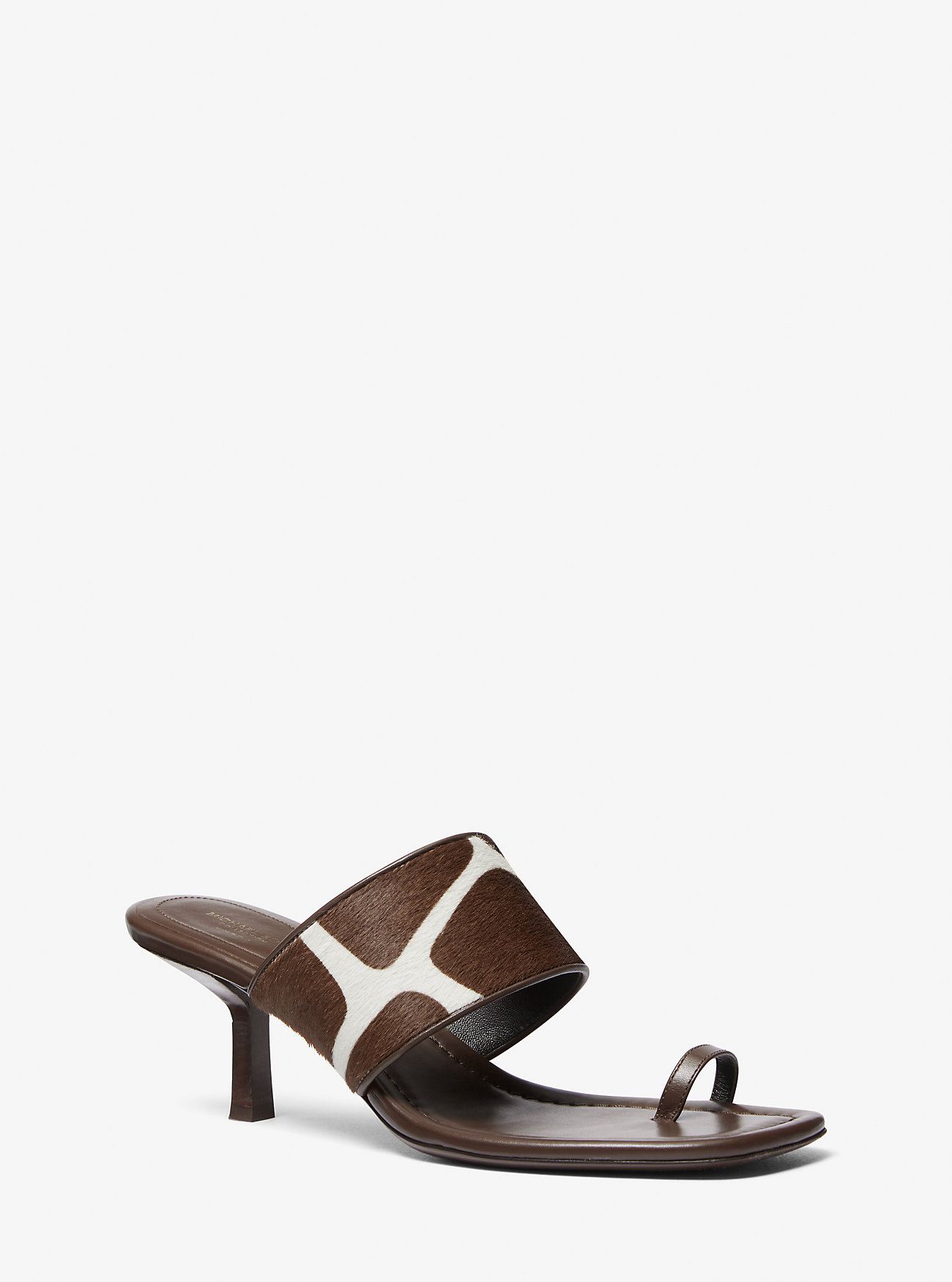 Dionne Giraffe Print Kalvehår Sandal - NUTMEG/OPTISK HVIT