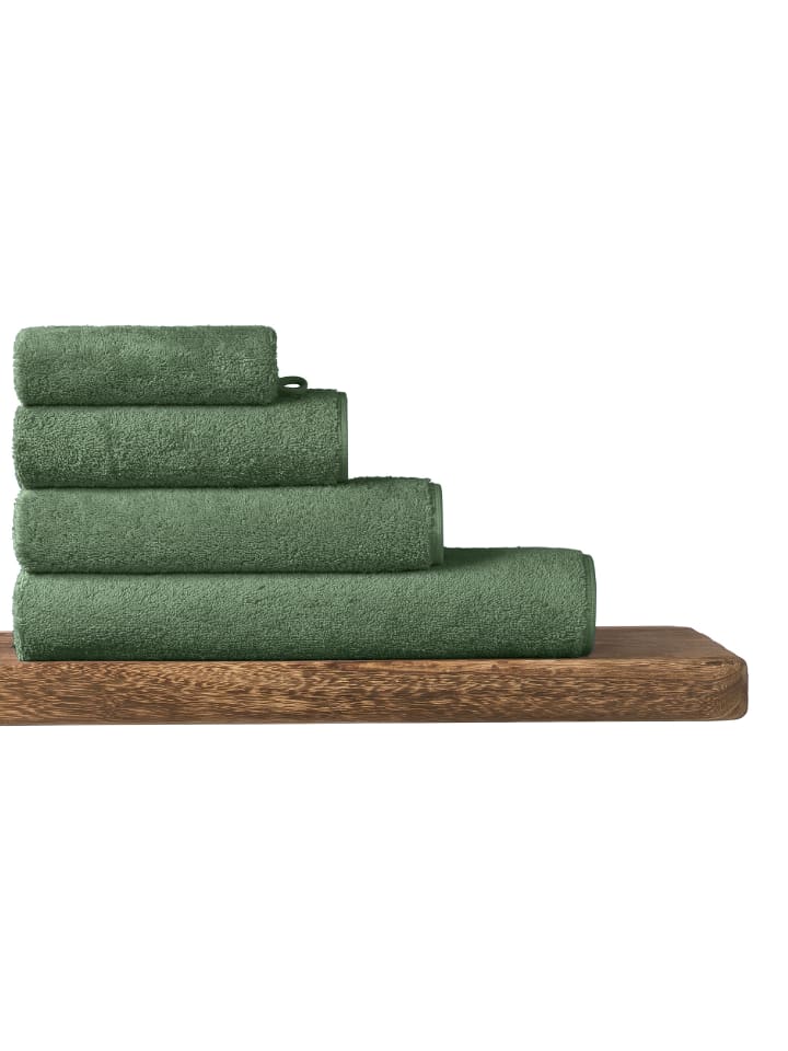 Schiesser Duschtuch Milano im 2er Set in Dunkelgrün günstig kaufen onesize