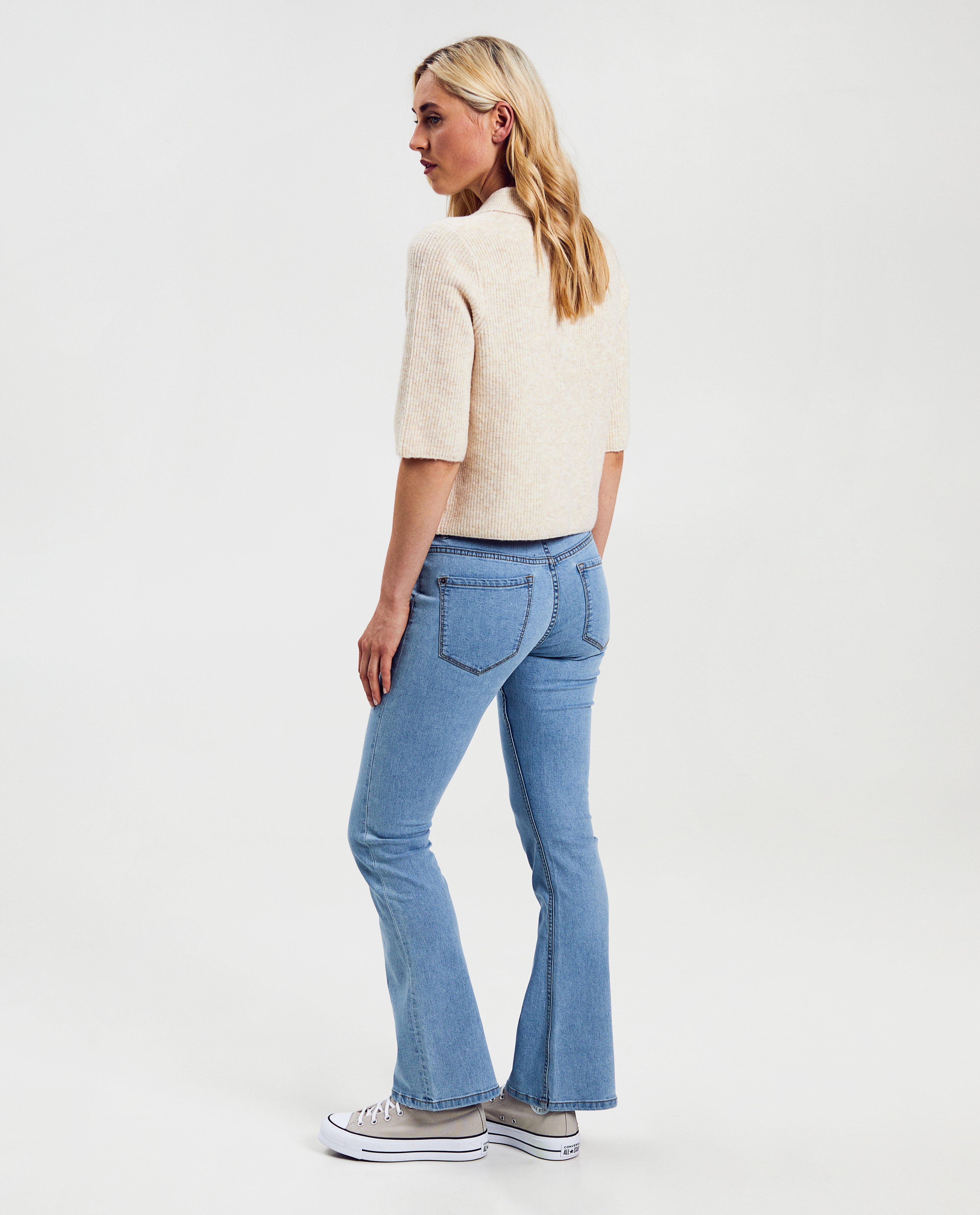 Blugi Sora albastru deschis, croială bootcut albastru deschis