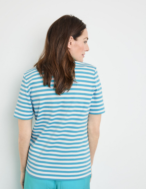 Gestreiftes Poloshirt aus nachhaltiger Baumwolle