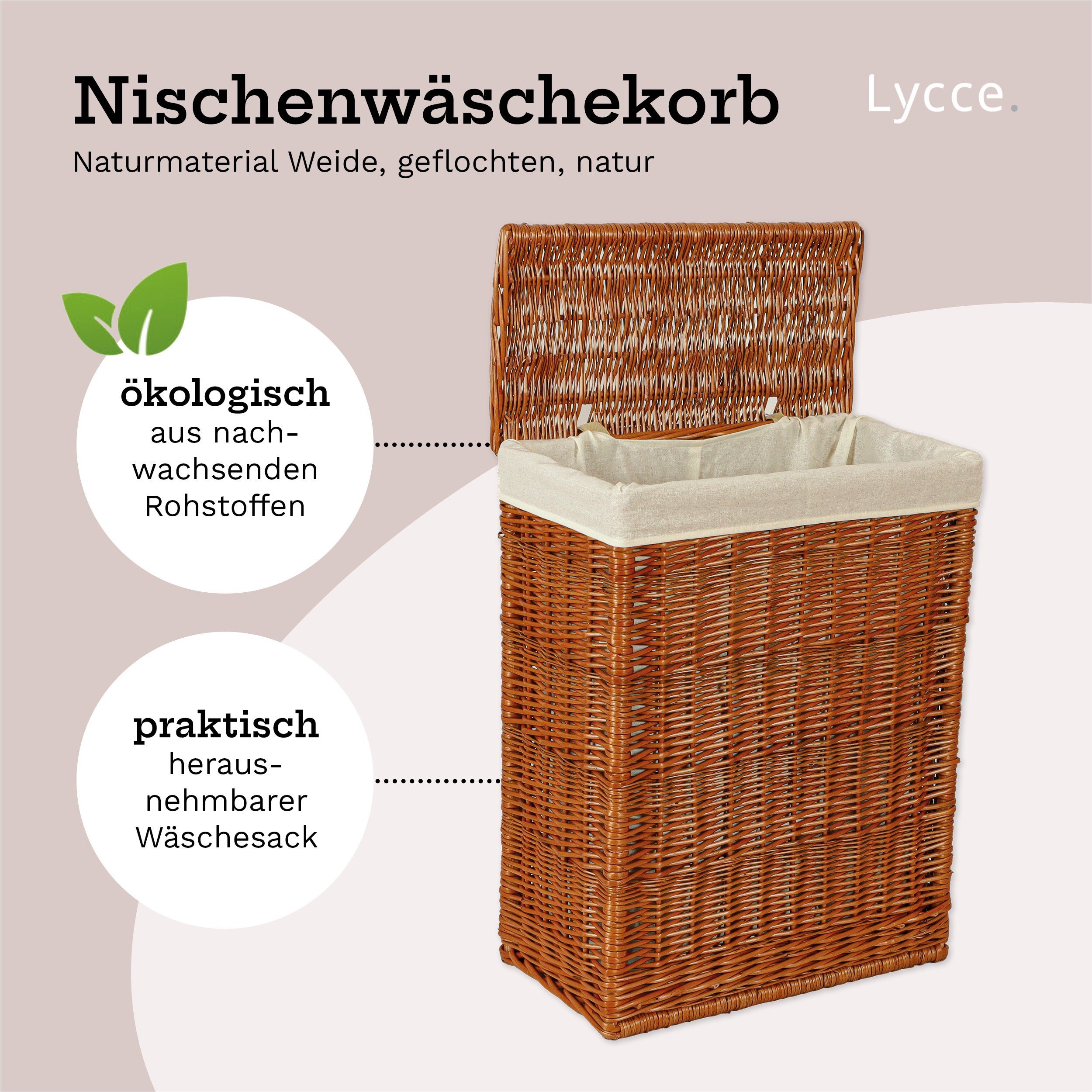 animal-design Wäschekorb, Weide-Wäschekorb mit Deckel Naturmaterial, ca. 60 l, in zwei Farben