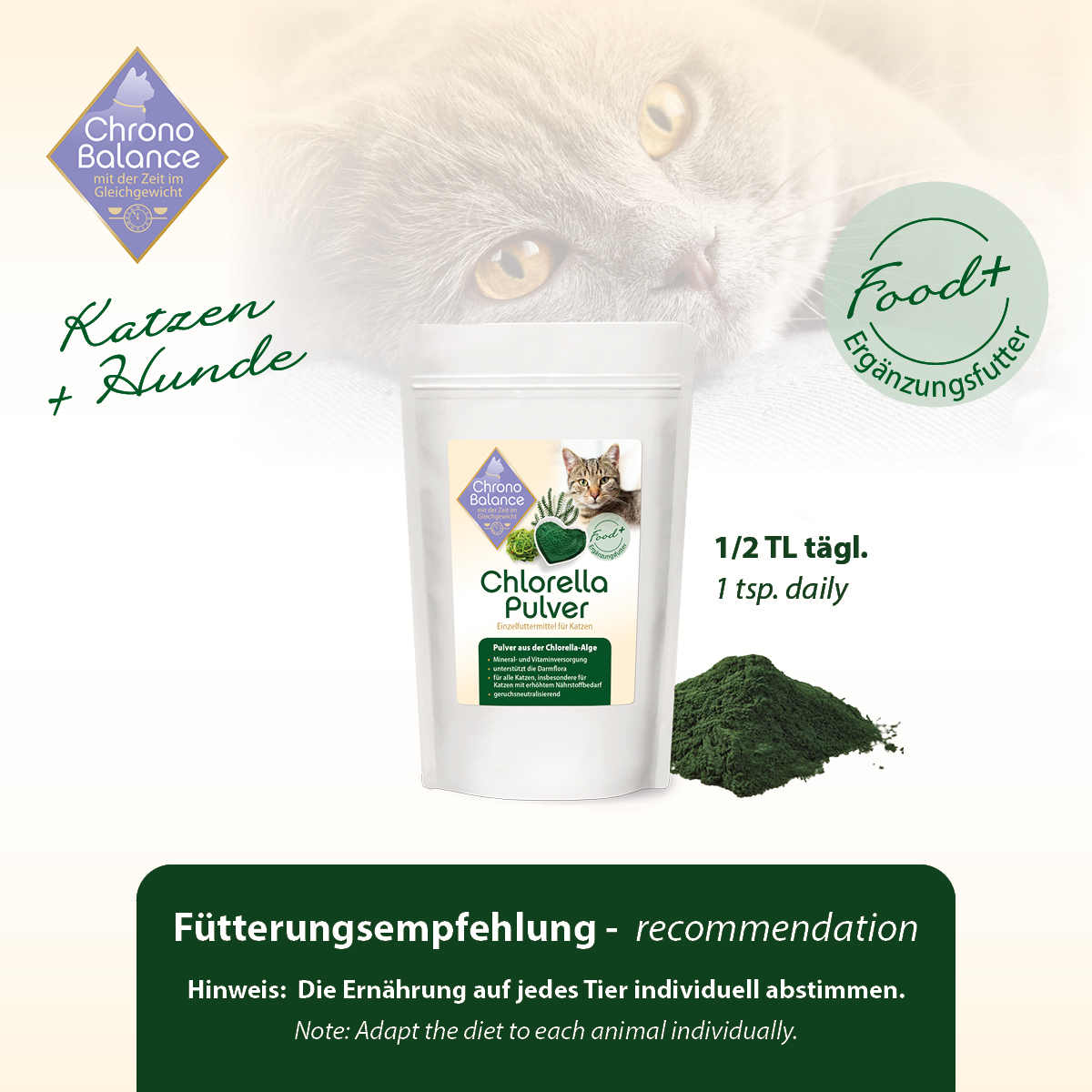 ChronoBalance Ergänzungsfutter & Aufzucht ChronoBalance Chlorella Pulver 100 g