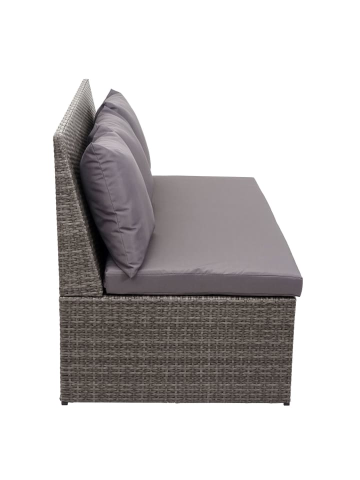 MCW Lounge-Gartenbank G16 2er Sofa, Grau, Kissen dunkelgrau günstig kaufen onesize