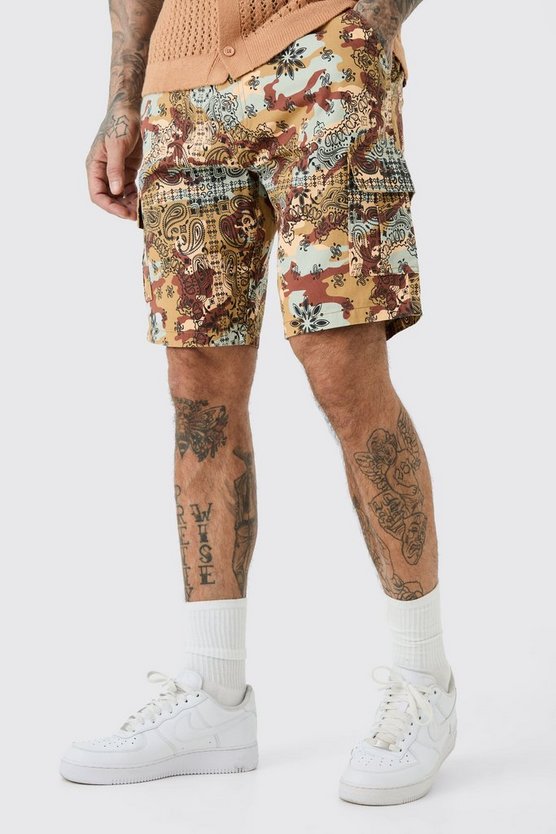 Tall Camouflage Twill Cargo-Shorts