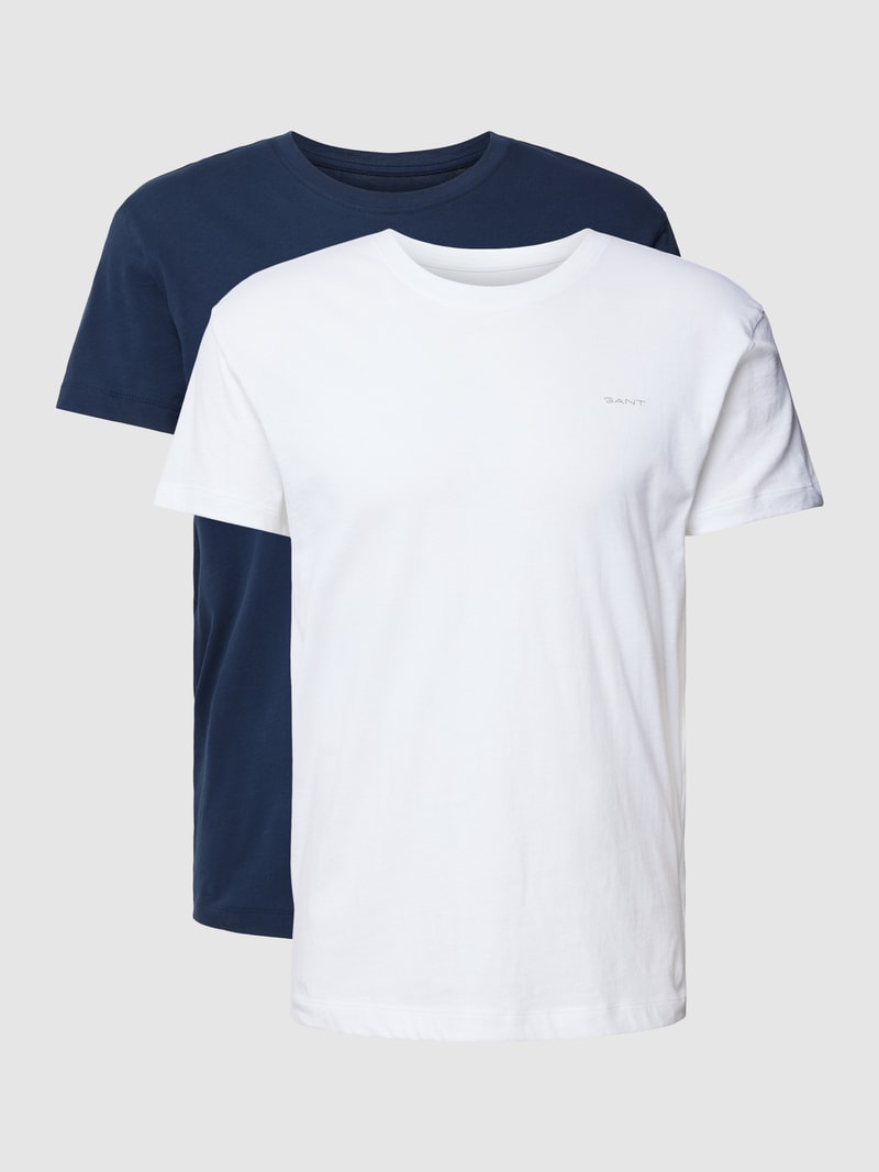 T-Shirt mit Label-Print im 2er-Pack in marineblau