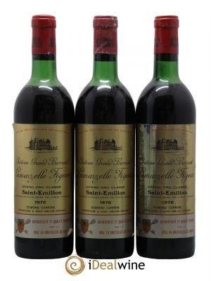 Château Grand Barrail Lamarzelle Figeac Grand Cru Classé  1970 - Lot de 3 Bouteilles