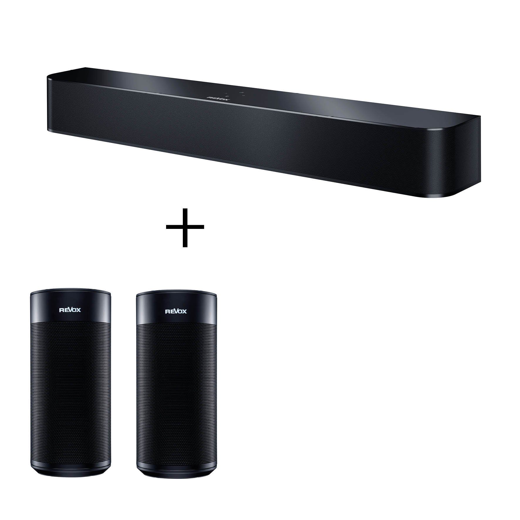 Revox STUDIOART Home Entertainment Set 5.1 Lautsprecher System (Bluetooth, WLAN (WiFi), A2DP Bluetooth, aptX Bluetooth, AVRCP Bluetooth, AirPlay, Digital-In, HDMI, KleerNet, LAN)