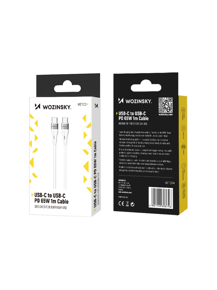 Wozinsky USB-C - USB-C (Typ-C) Ladekabel 65W PD Datenkabel 1 Meter in Schwarz günstig kaufen onesize