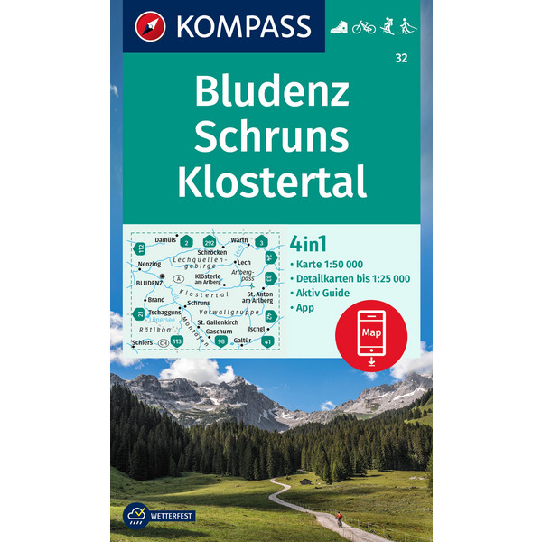 KOMPASS WANDERKARTE 32 BLUDENZ-SCHRUNS