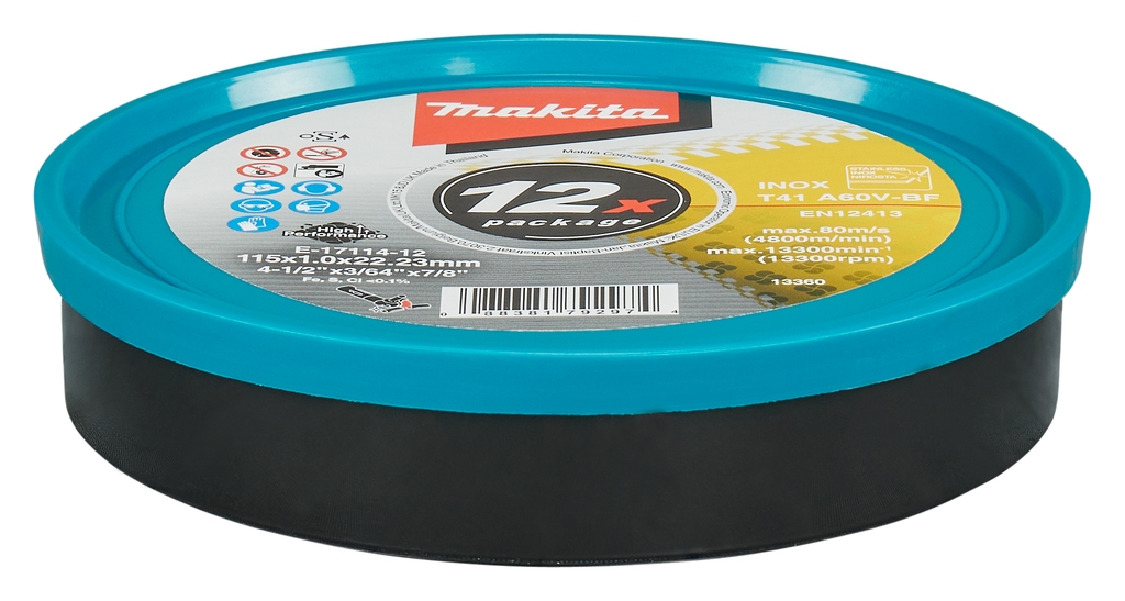 Makita Accessories E-17114-12 Tarcza tnąca ze stali nierdzewnej 115 x 22,23 x 1 mm 12 sztuk