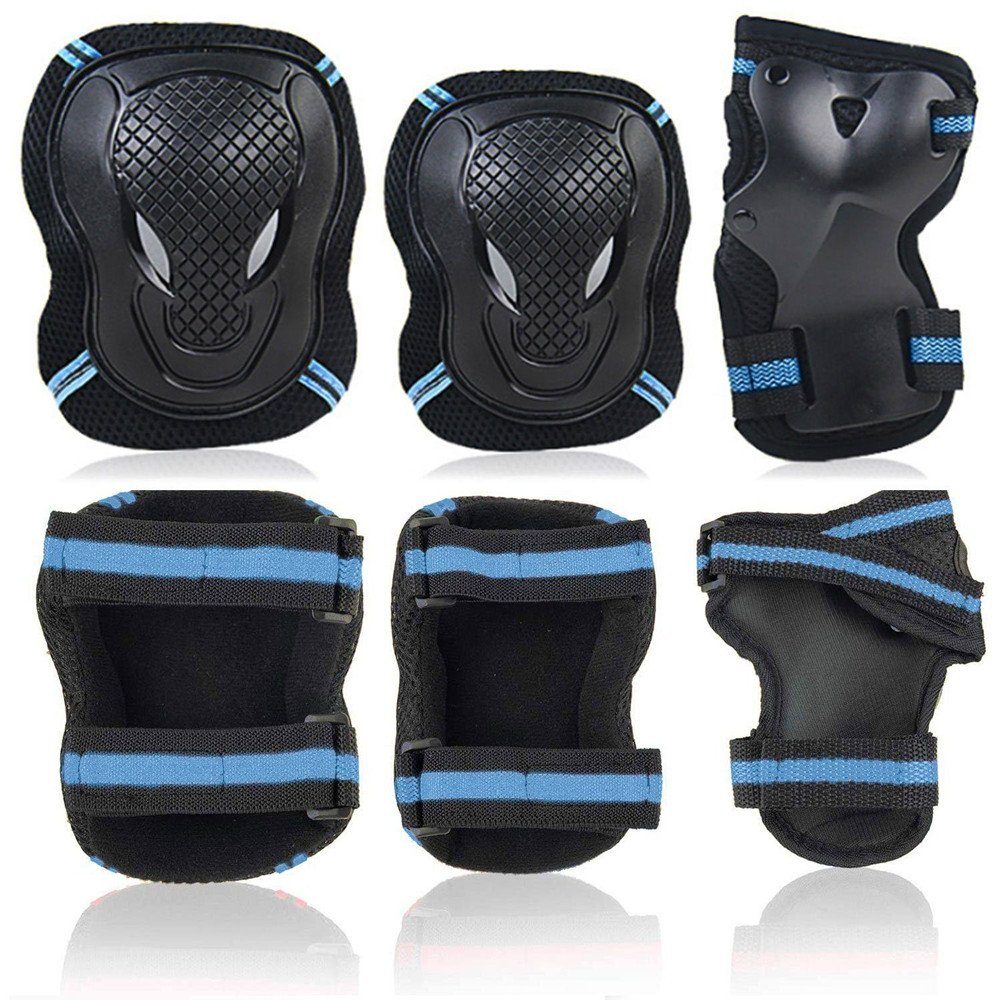 7Magic Protektoren-Set S/M/L 6 in 1 Profi Knieschützer (Verstellbar Knieschoner Ellenbogenschützer), für Outdoor Sport, Inliner Skaten, Roller, Skateboard