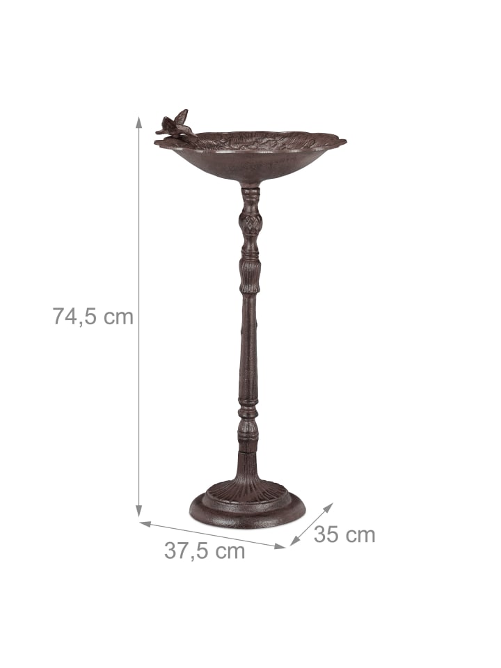 relaxdays Vogeltränke Garten in Braun günstig kaufen onesize