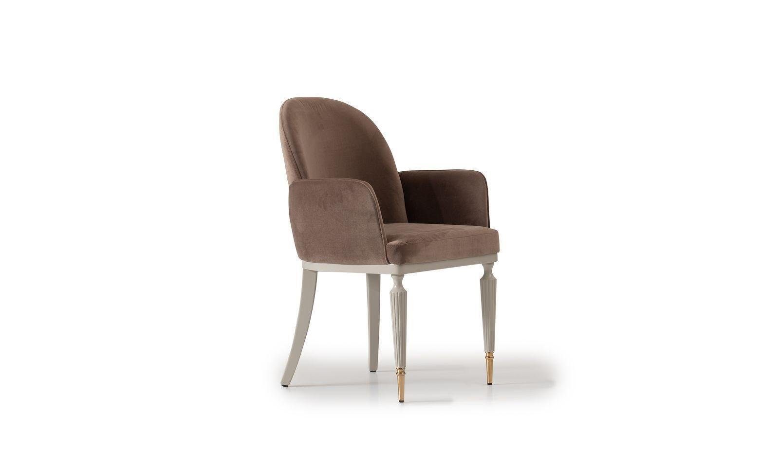JVmoebel Esszimmer-Set Essgruppe Essecke Esstisch Stühle Set 7tlg Esszimmer Beige Holz Design, (7-St., 1x Esstisch + 6x Stühle), Made in Europa