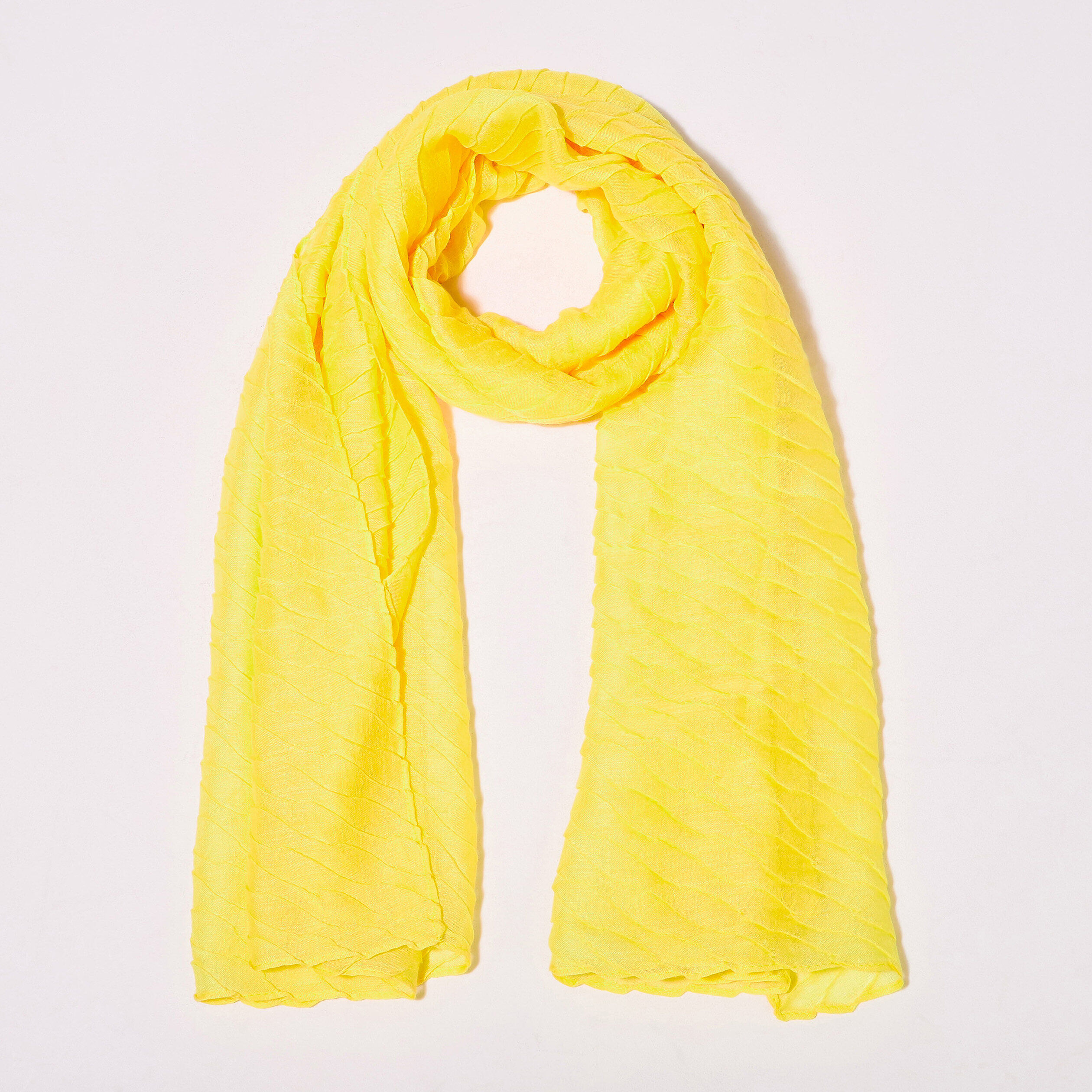 Foulard plissé jaune pastel femme | Cache Cache