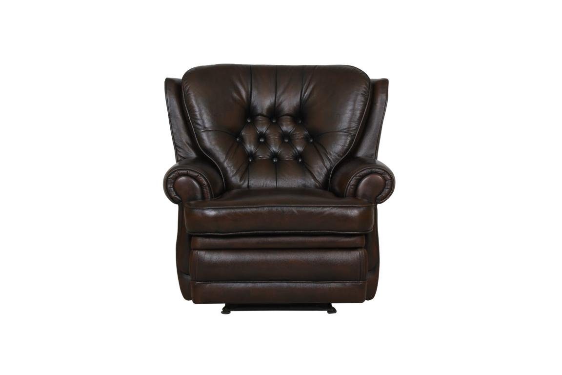 Salottini Chesterfield-Sessel Chesterfield Ohrensessel Sting Recliner Ledersessel, Vollleder