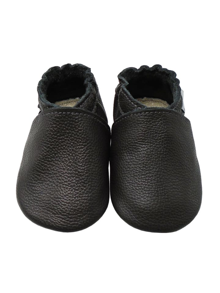 Yalion Baby Leder-Krabbelschuhe in Schwarz günstig kaufen 17/18
