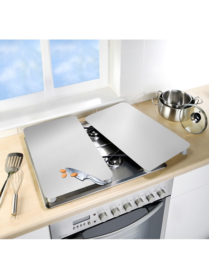 Wenko 2er-Set: Herdabdeckplatten in Silber - (L)30 x (B)52 cm günstig kaufen onesize