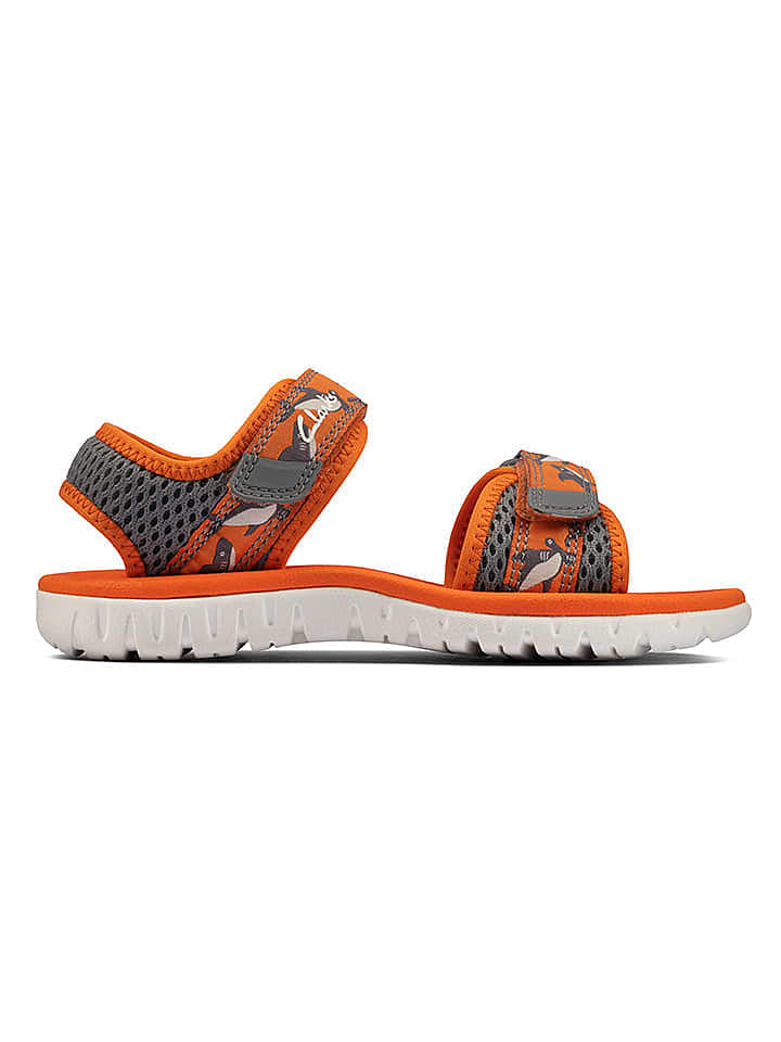 Clarks Sandalen in Grau/ Orange günstig kaufen 32