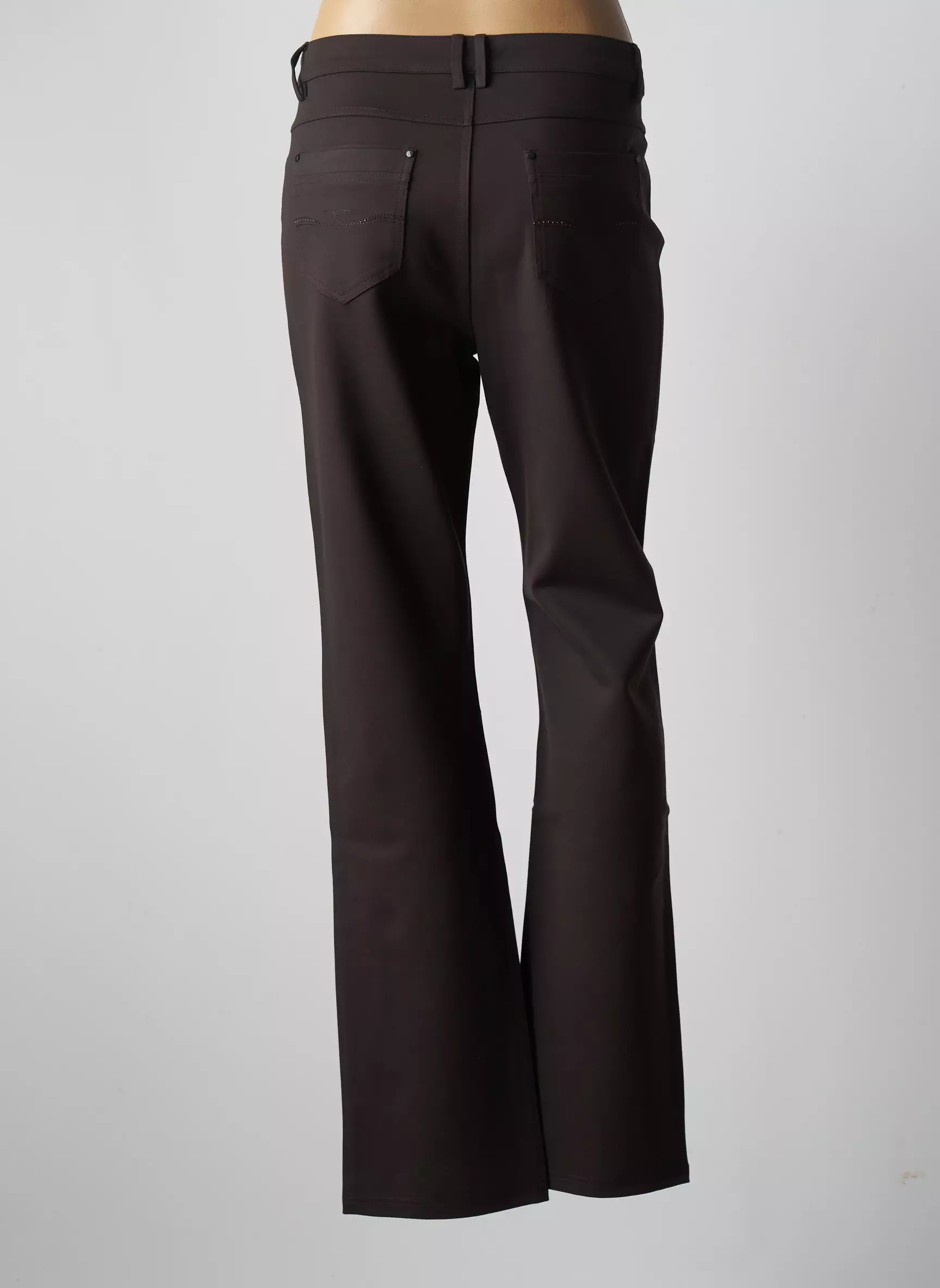 Youline Pantalons Droits Femme couleur marron