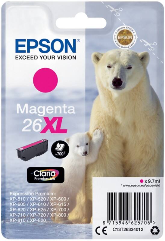Epson 26XL Original Tintenpatrone C13T26334012 Magenta
